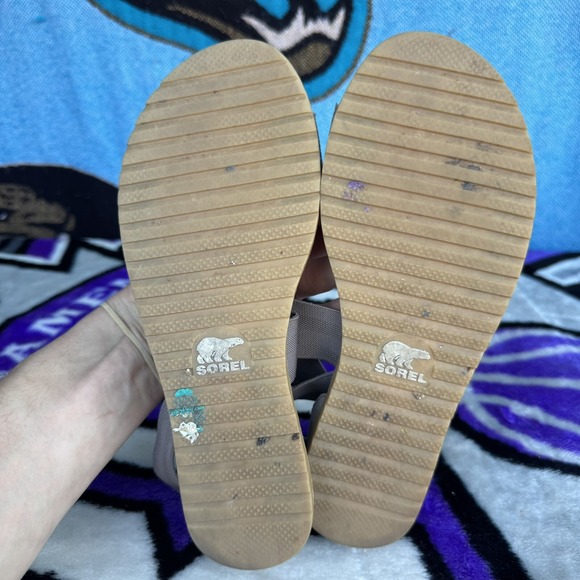 Size 7 - Sorel Womens Ella II Flat Sandals Gold Metallic Casual NL3536-240 - Picture 5 of 5